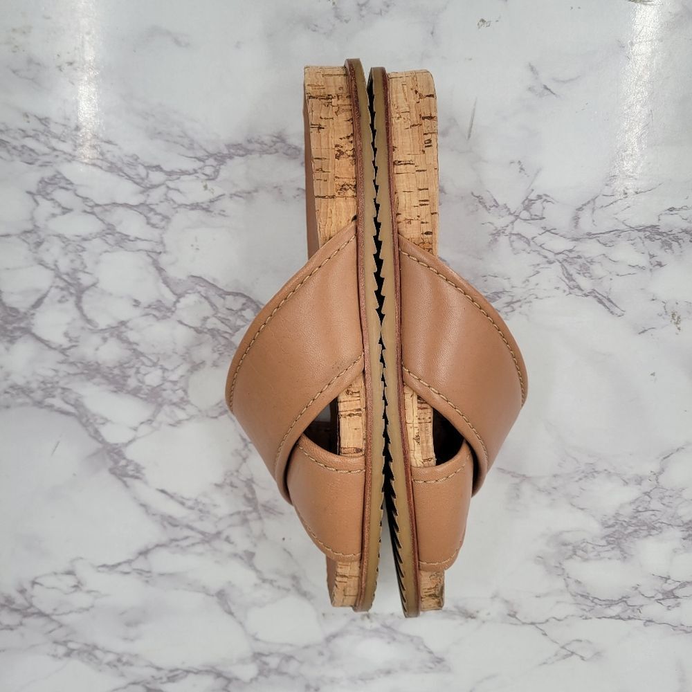 Stuart Weitzman Tan Leather Slide Sandals - Picture 9 of 12